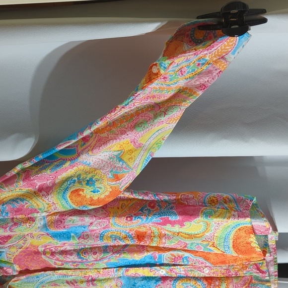 Chaps Paisley Print Multicolored Button Down Top Shirt Size Petite Ex-Large PXL - Picture 4 of 8